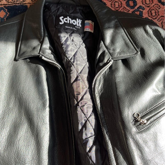Schott NYC Genuine Cowhide Leather Bomber Vintage Jacket - Picture 2 of 10